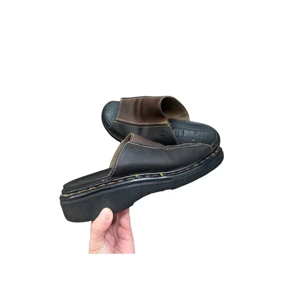 Vintage Dr Martens England Platform Chunky Leather Sandals Mens 9 Heavy Slip On